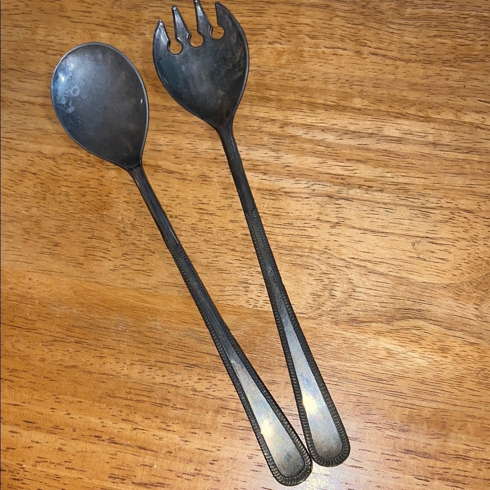 Classic EPZ Vintage England Silver Plated Salad Serving Set - 2-Piece